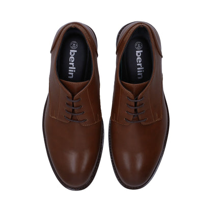 Zapato Berlin Caballero Vestir Café Agujetas Punta Ovalada