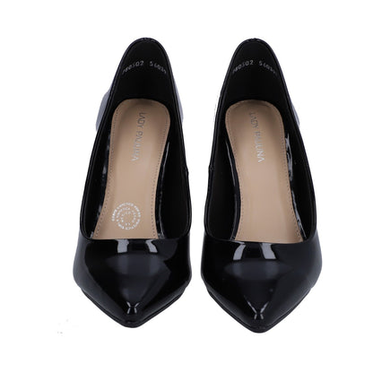 Zapatilla Dama Berlin Charol Negra Tacón Stiletto