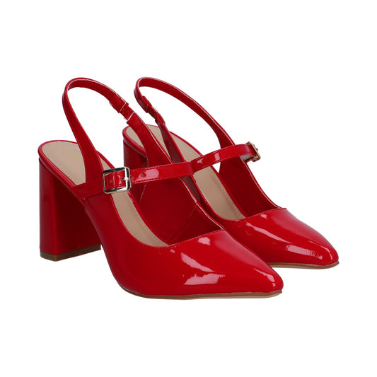 Zapatilla Dama Berlin Charol Rojo Puntal Destalonada