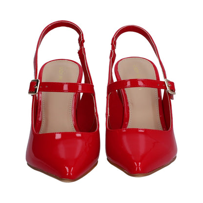Zapatilla Dama Berlin Charol Rojo Puntal Destalonada