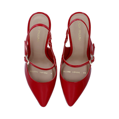 Zapatilla Dama Berlin Charol Rojo Puntal Destalonada