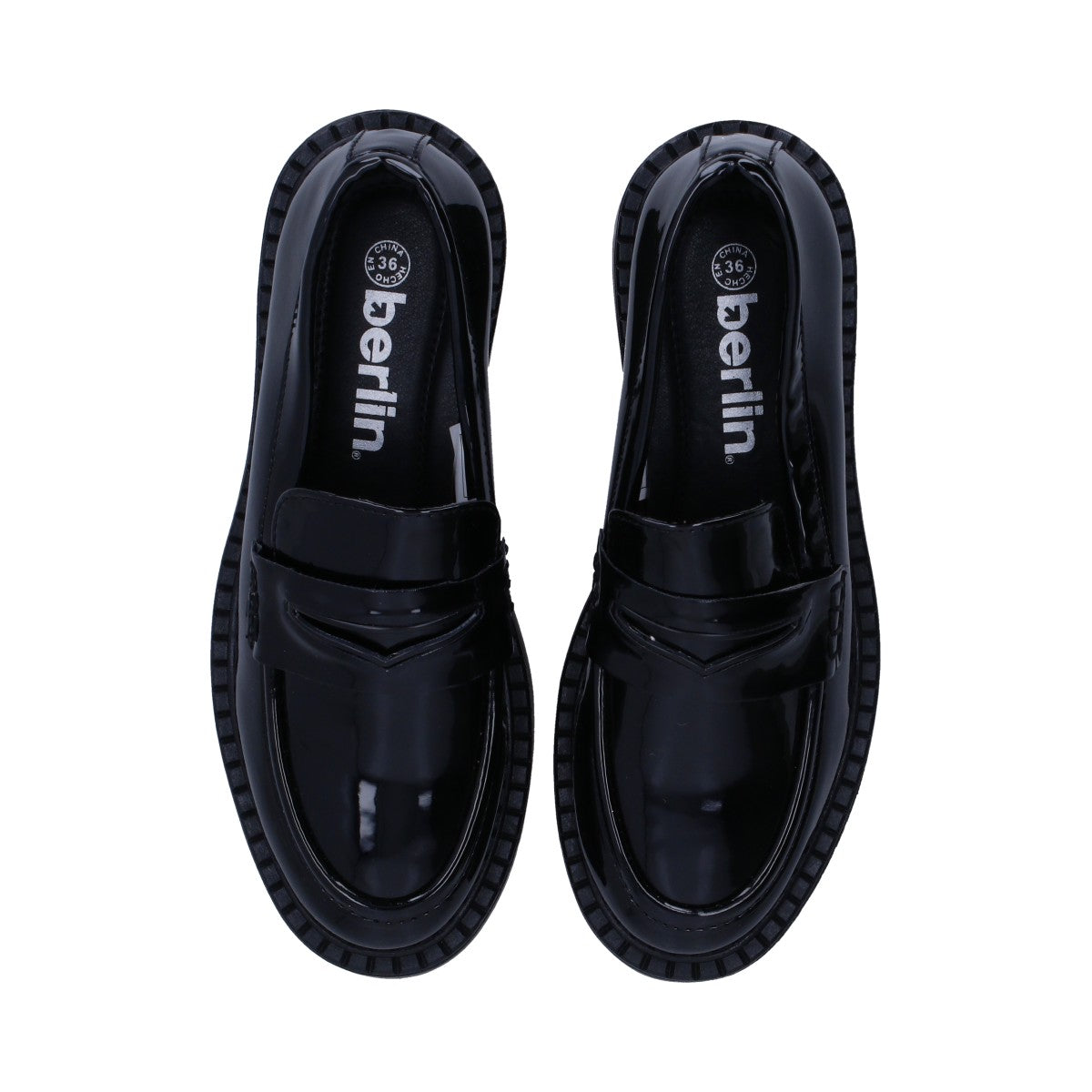 Mocasín Dama Berlin Charol Negro