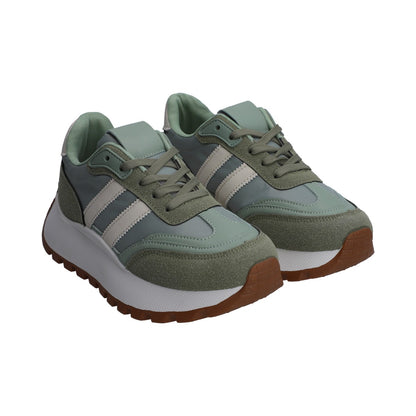 Tenis Dama Berlin Casual Blanco Y Rosa Suela Deportiva