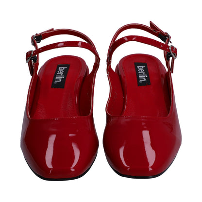 Zapatilla Dama Berlin Destalonada Charol Rojo Tacón Bajo