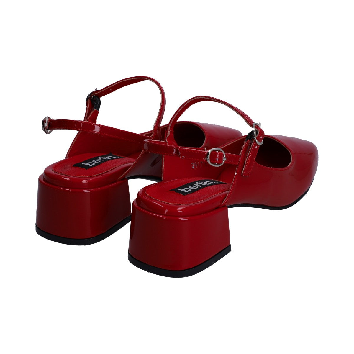 Zapatilla Dama Berlin Destalonada Charol Rojo Tacón Bajo
