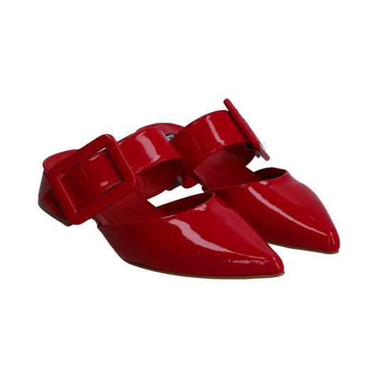 Zapatilla Dama Berlin Charol Rojo Tacón Cuadrado