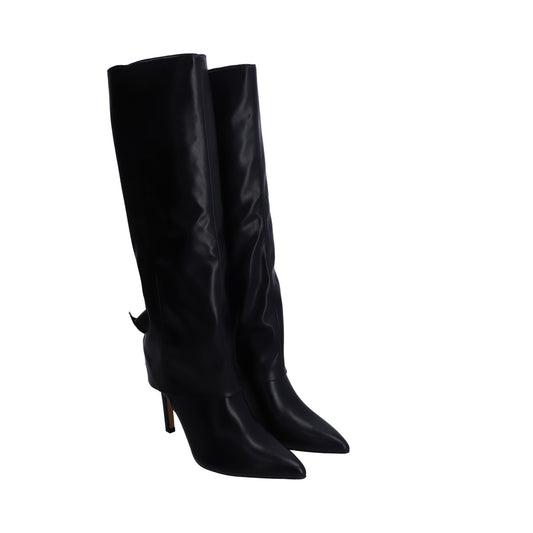 Bota Dama Berlin Negra Con Solapa Y Tacón Stiletto