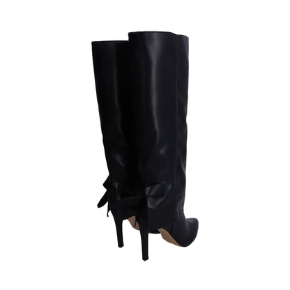 Bota Dama Berlin Negra Con Solapa Y Tacón Stiletto