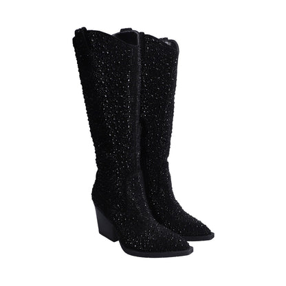 Bota Dama Berlin Cristales Negra Vaquera