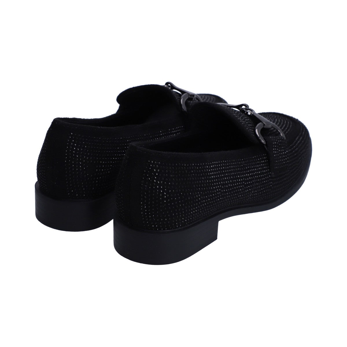 Mocasín Berlin Dama Negro Cristales Y Herraje