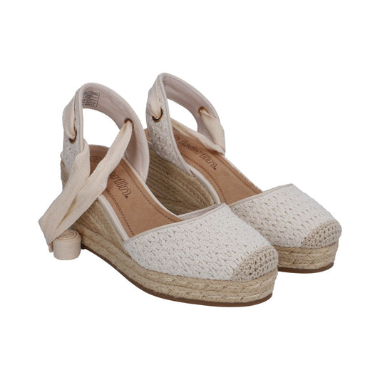 Alpargata Casual Dama Beige Plataforma Liston
