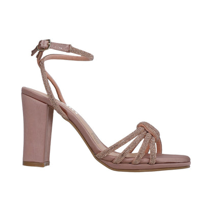 Sandalia Dama Berlin Oro Rosado Tacón