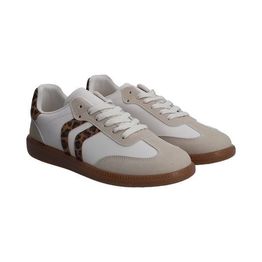 Tenis Dama Casual Berlin Blanco Y Animal Print