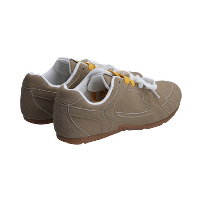 Tenis Dama Casual Berlin Taupe Con Agujetas Naranja Blanco