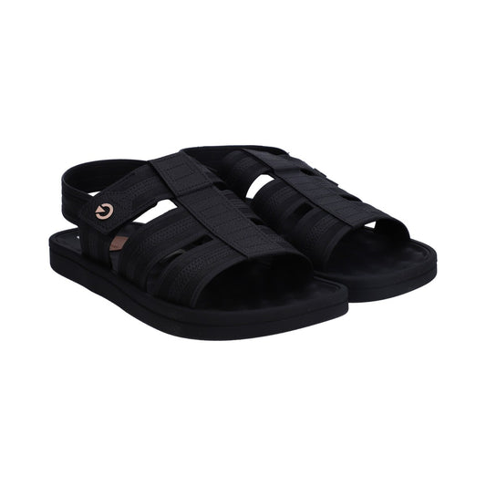 Sandalia Casual Caballero Negra con Tiras