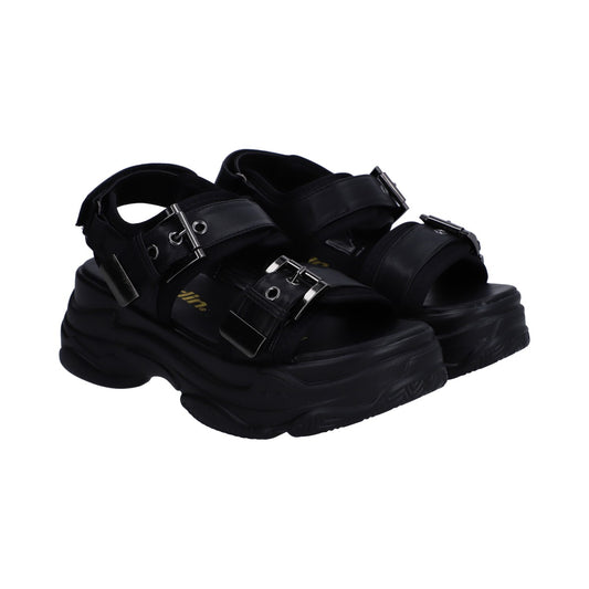 Sandalia Casual Dama Berlin Negra Plataforma Chunky