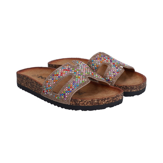 Sandalia Casual Dama Berlin Multicolor Piedras de Plataforma Baja