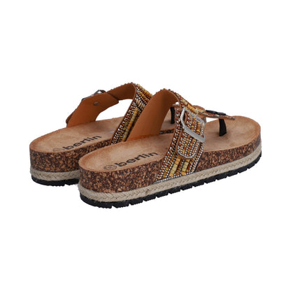 Sandalia Casual Dama Naranja Multicolor Plataforma Baja
