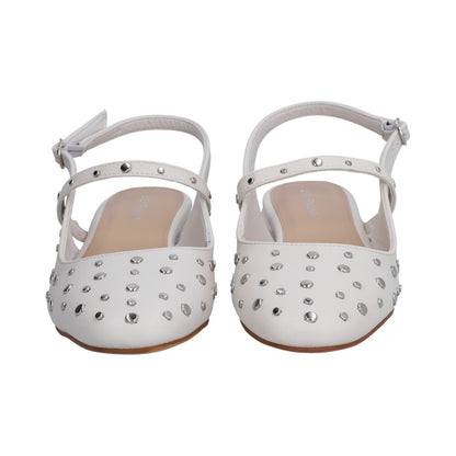 Zapatilla Dama Berlin Blanca con Estoperoles Destalonada