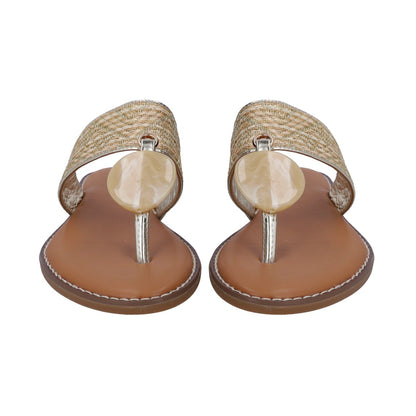 Sandalia Casual Dama Berlin Beige De Piso Pata De Gallo
