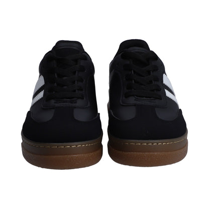 Tenis Dama Casual Berlin Negro Y Blanco Suela Marrón