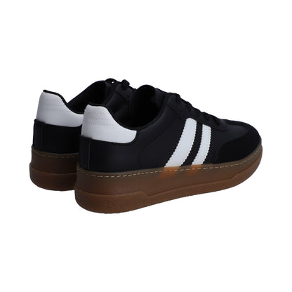 Tenis Dama Casual Berlin Negro Y Blanco Suela Marrón