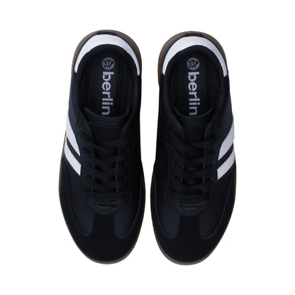 Tenis Dama Casual Berlin Negro Y Blanco Suela Marrón
