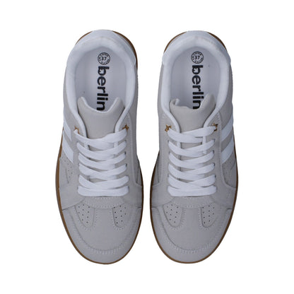 Tenis Dama Casual Berlin Gris Con Blanco Suela Marrón