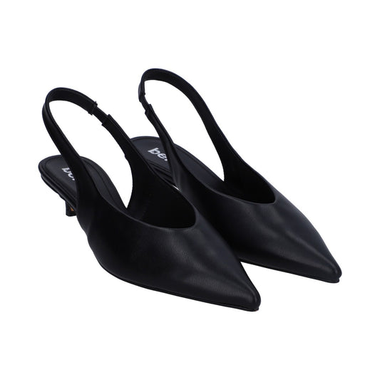 Zapatilla Dama Berlin Negra Destalonada Tacón Kitten