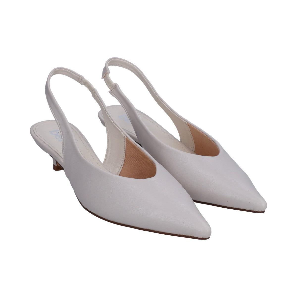 Zapatilla Dama Berlin Blanca Destalonada Tacón Kitten