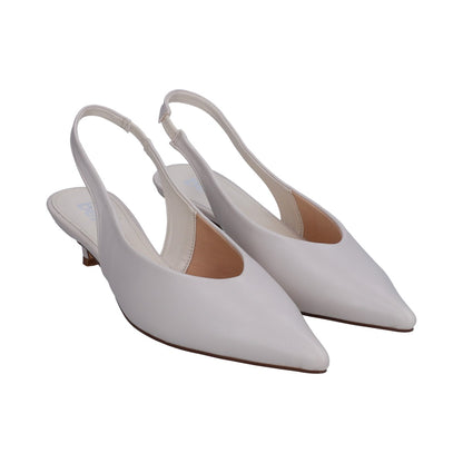 Zapatilla Dama Berlin Blanca Destalonada Tacón Kitten