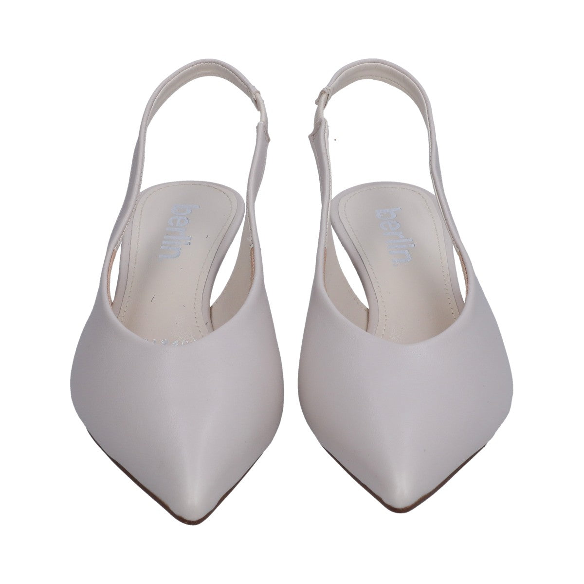 Zapatilla Dama Berlin Blanca Destalonada Tacón Kitten