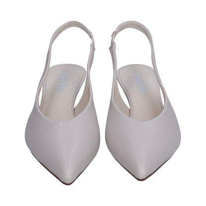 Zapatilla Dama Berlin Blanca Destalonada Tacón Kitten