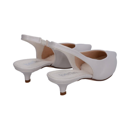 Zapatilla Dama Berlin Blanca Destalonada Tacón Kitten