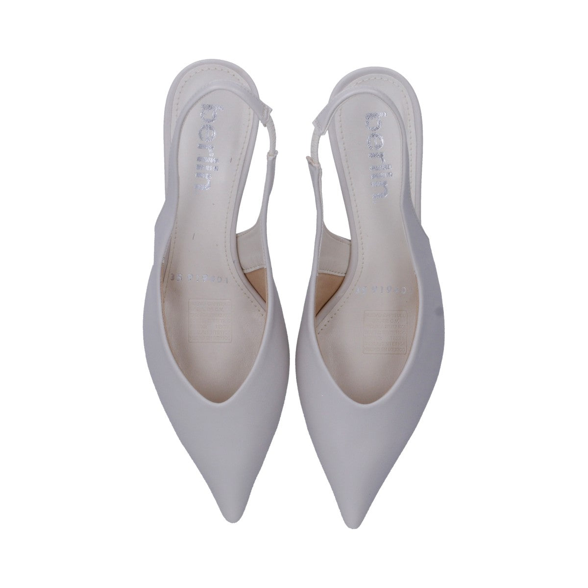 Zapatilla Dama Berlin Blanca Destalonada Tacón Kitten