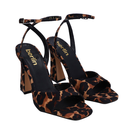 Sandalia Dama Berlin Animal Print Pulsera Tacón