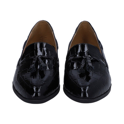 Mocasín Dama Casual Acabado Croco Negro