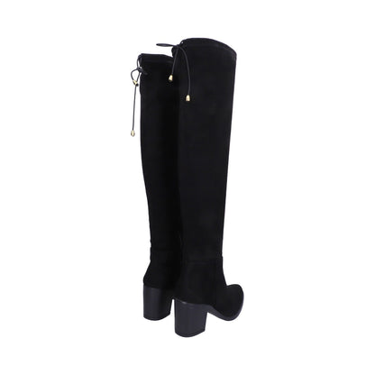 Bota Dama Negra Ajustable De Tacón